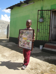 David presenting school gift to IWC